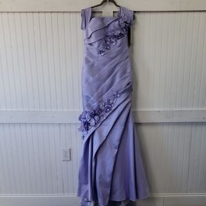 Alexander By Daymor New Lavender 3D Off Shoulder Maxi Gown Dress Size 6 #1962